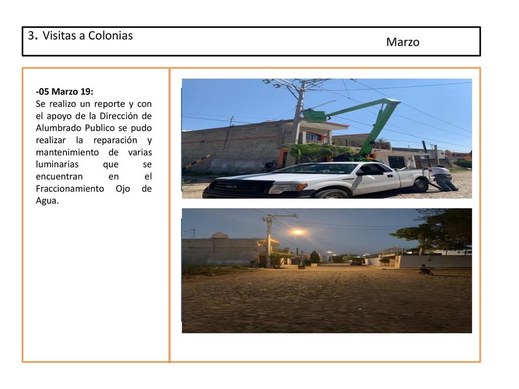 3. Visitas a Colonias Marzo Foto Foto Foto Foto -05 Marzo 19: