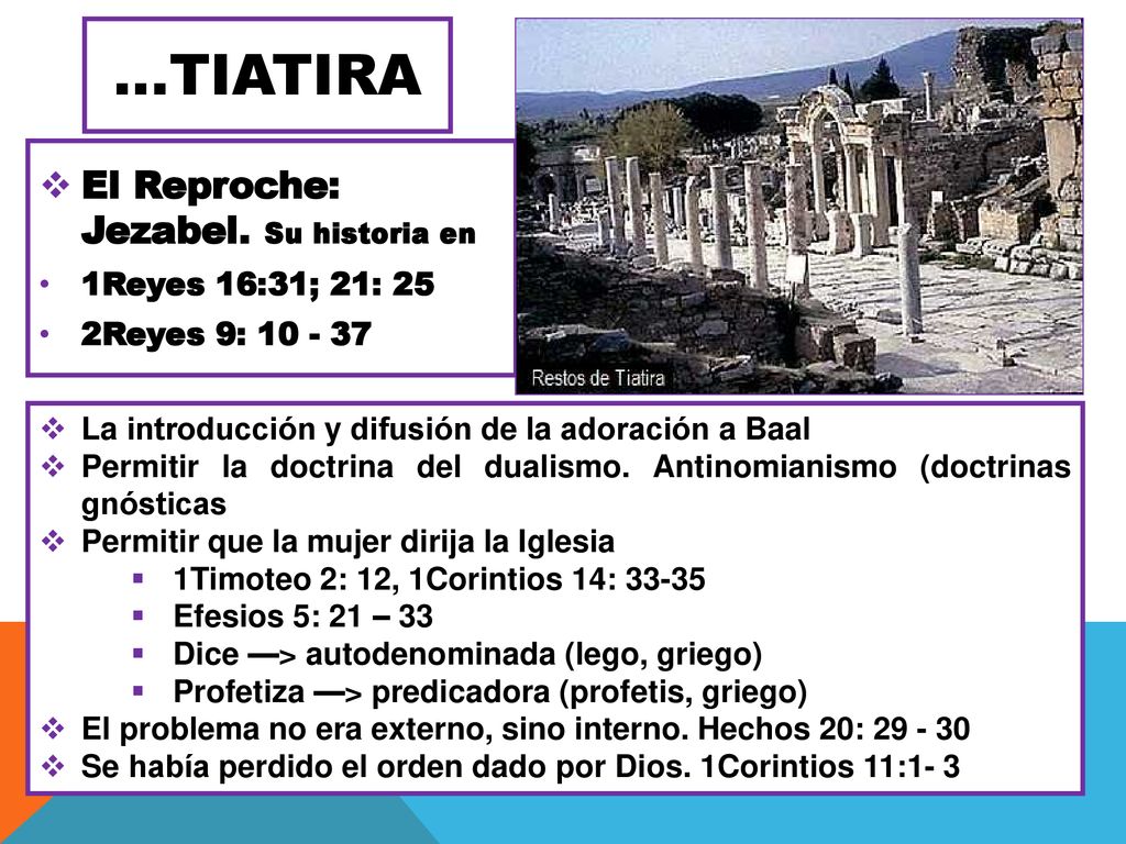 …TIATIRA El Reproche: Jezabel. Su historia en 1Reyes 16:31; 21: 25