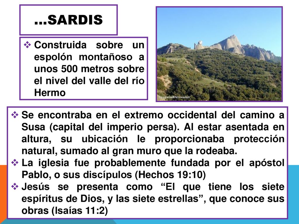 …SARDIS Construida sobre un espolón montañoso a unos 500 metros sobre el nivel del valle del río Hermo.