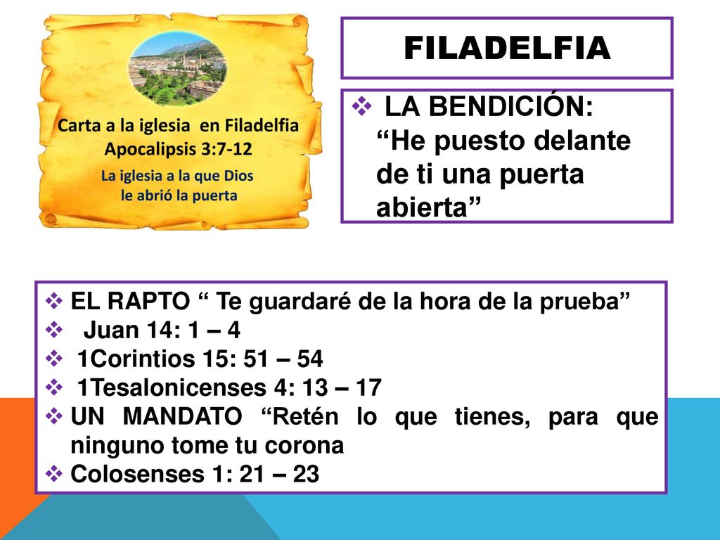 filadelfia LA BENDICIÓN: He puesto delante de ti una puerta abierta