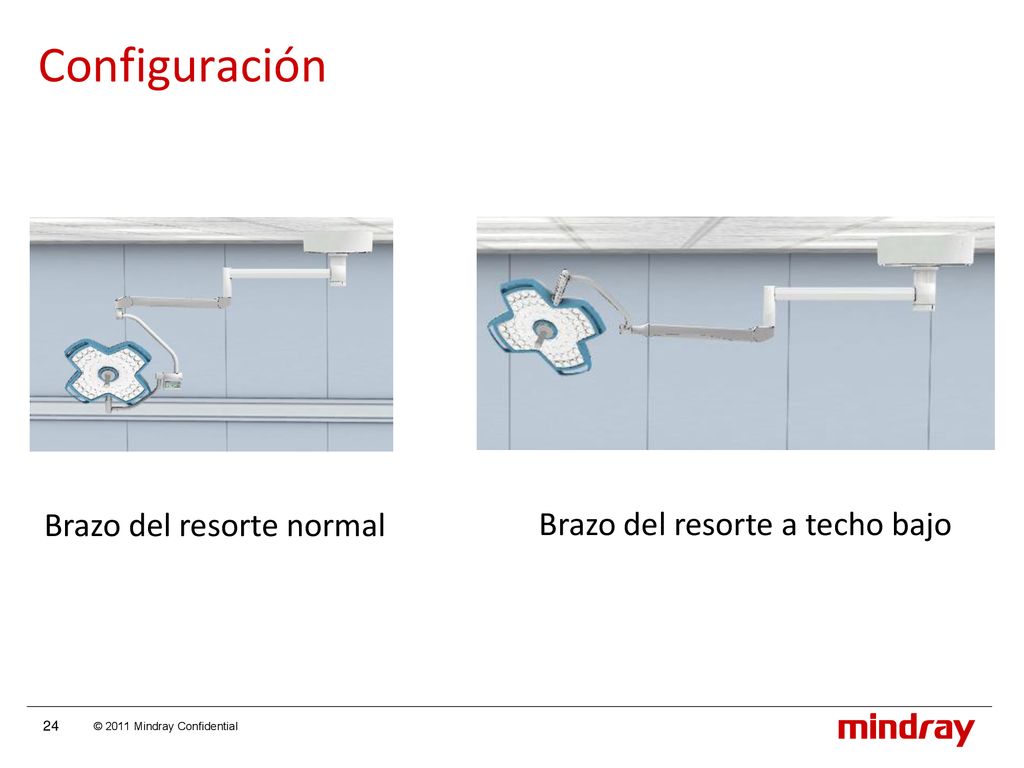 Configuración Brazo del resorte normal Brazo del resorte a techo bajo