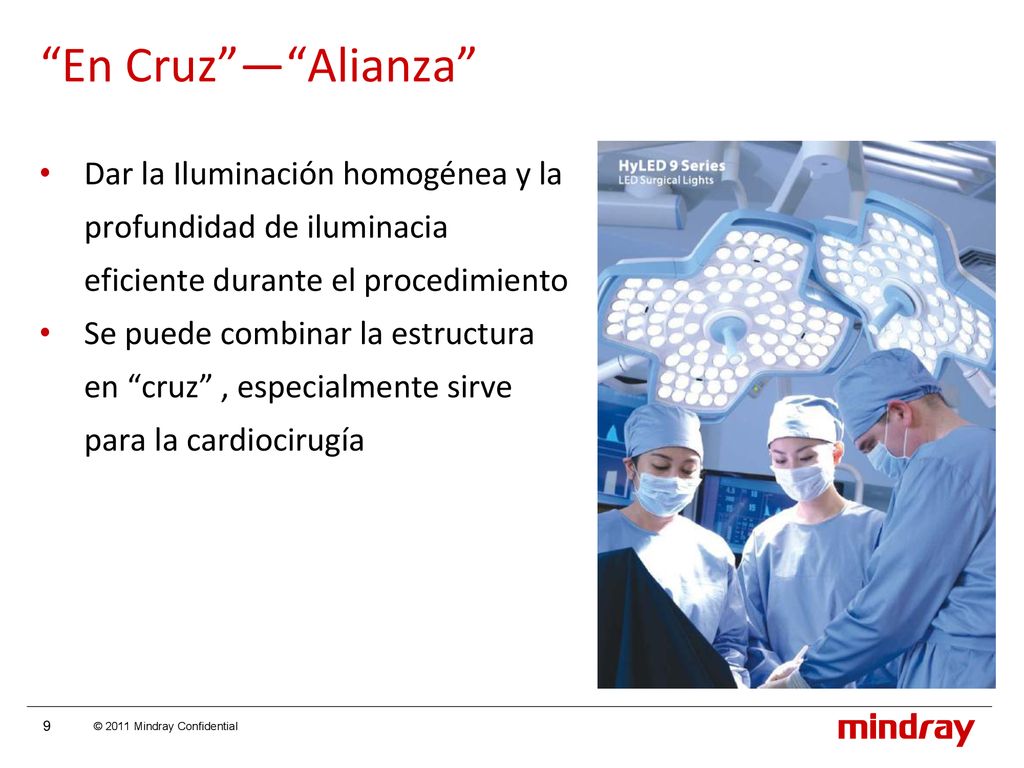 En Cruz — Alianza Dar la Iluminación homogénea y la profundidad de iluminacia eficiente durante el procedimiento.