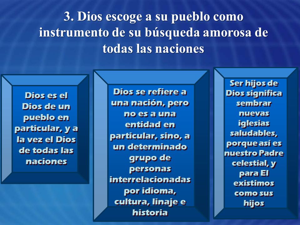 3. Dios escoge a su pueblo como instrumento de su búsqueda amorosa de todas las naciones