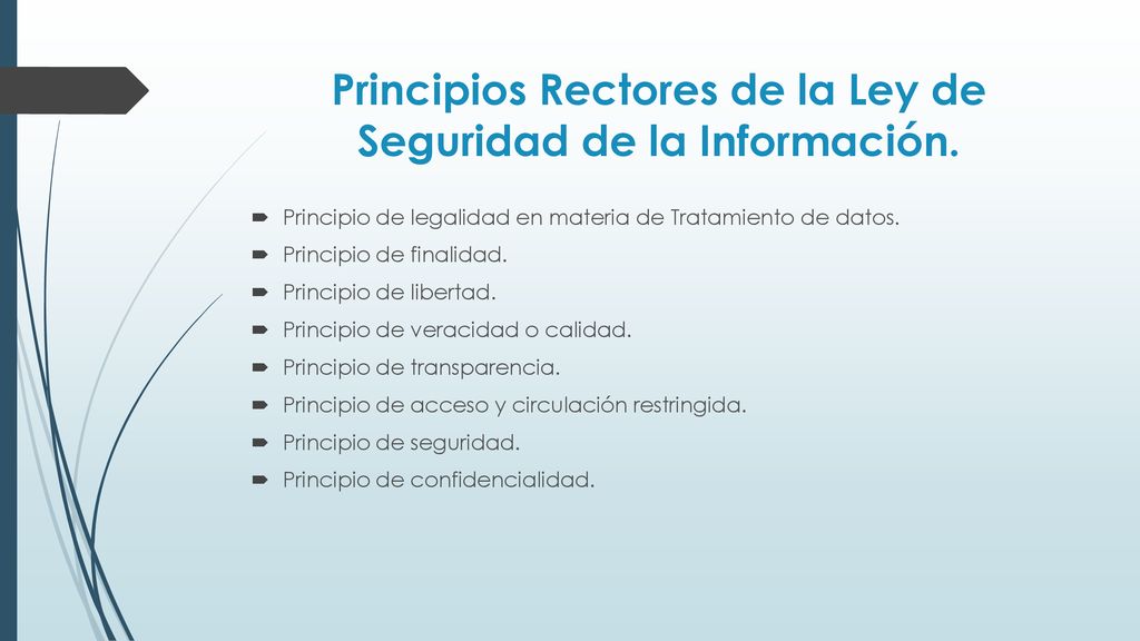 Principios Rectores de la Ley de Seguridad de la Información.