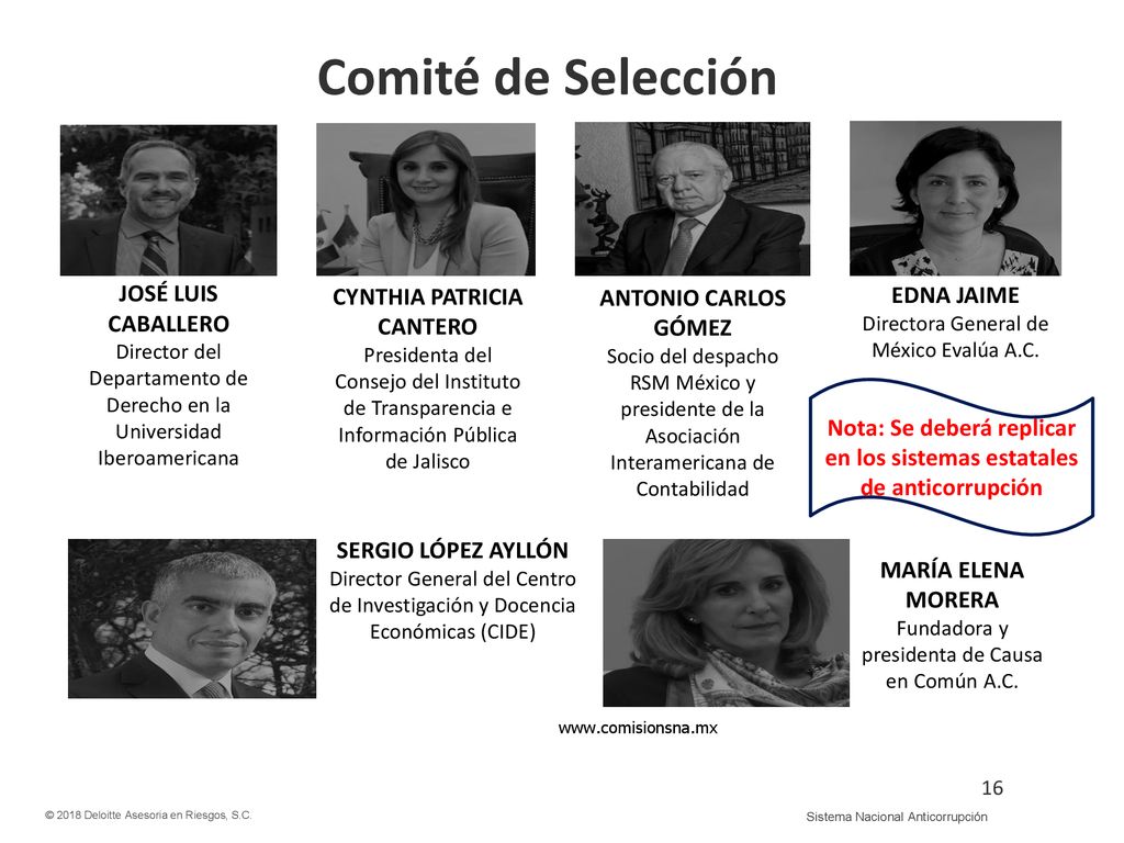 Nota: Se deberá replicar en los sistemas estatales de anticorrupción
