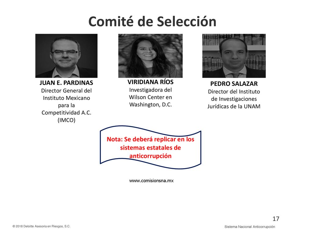 Nota: Se deberá replicar en los sistemas estatales de anticorrupción