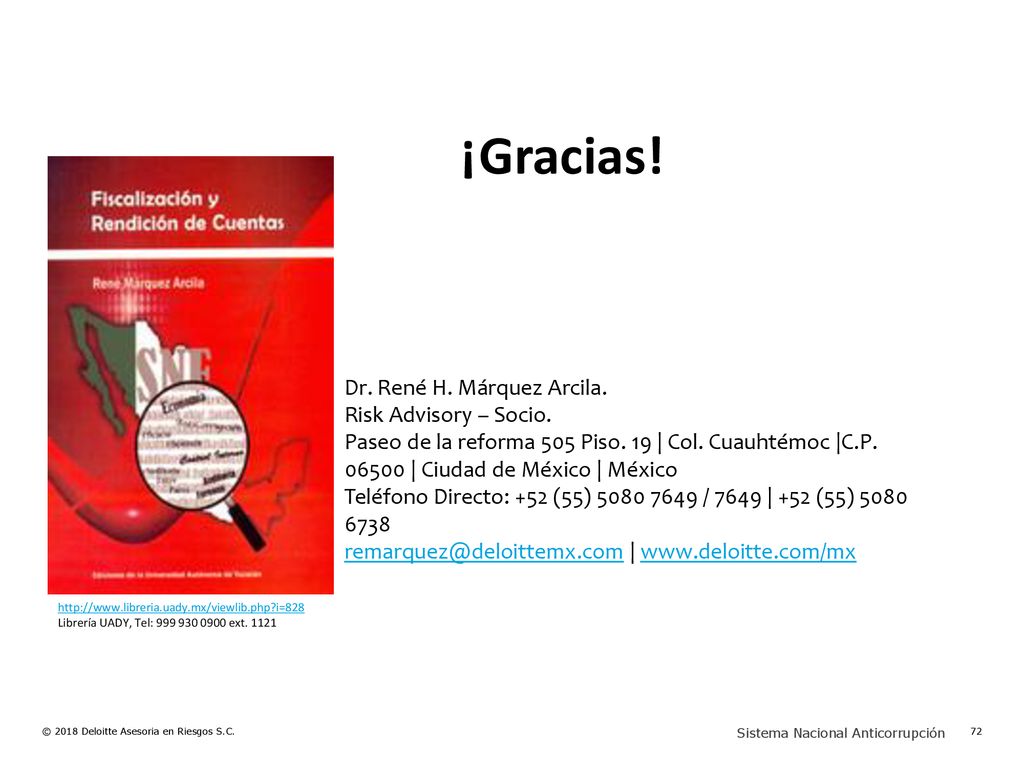 ¡Gracias! Dr. René H. Márquez Arcila. Risk Advisory – Socio.