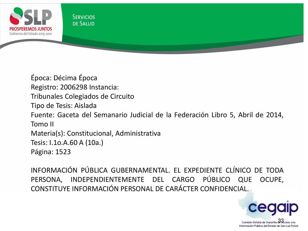 Época: Décima Época Registro: Instancia: Tribunales Colegiados de Circuito. Tipo de Tesis: Aislada.