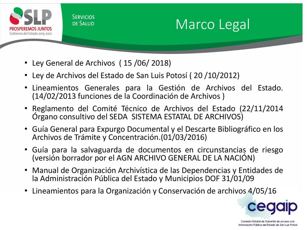 Marco Legal Ley General de Archivos ( 15 /06/ 2018)