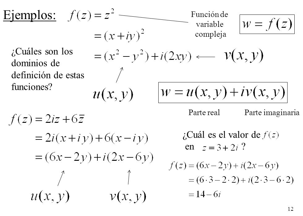 Ejemplos: ¿Cuáles son los dominios de definición de estas funciones