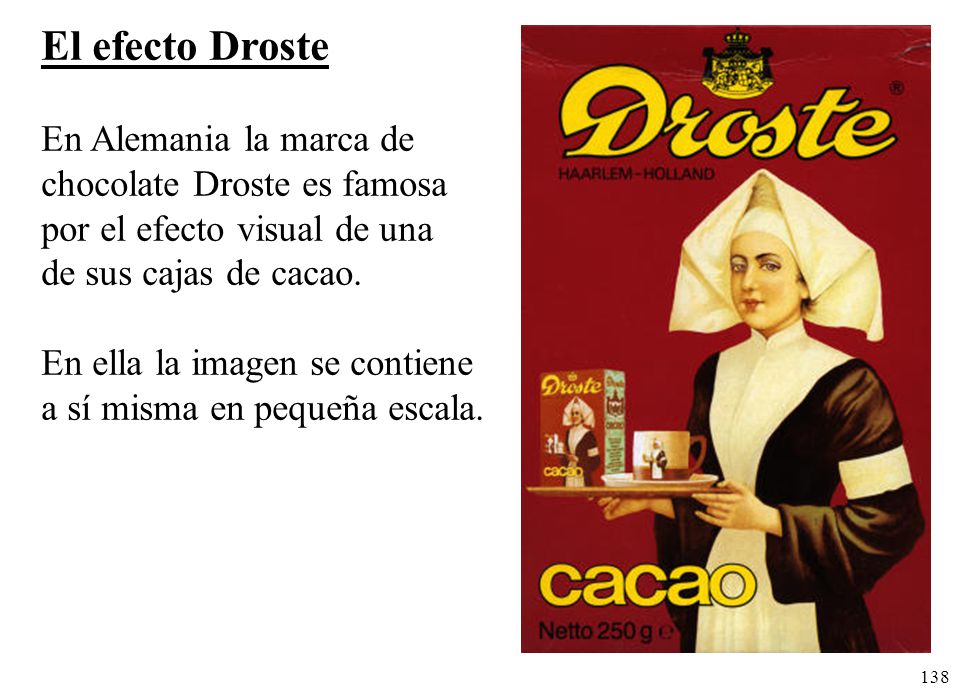 El efecto Droste En Alemania la marca de chocolate Droste es famosa
