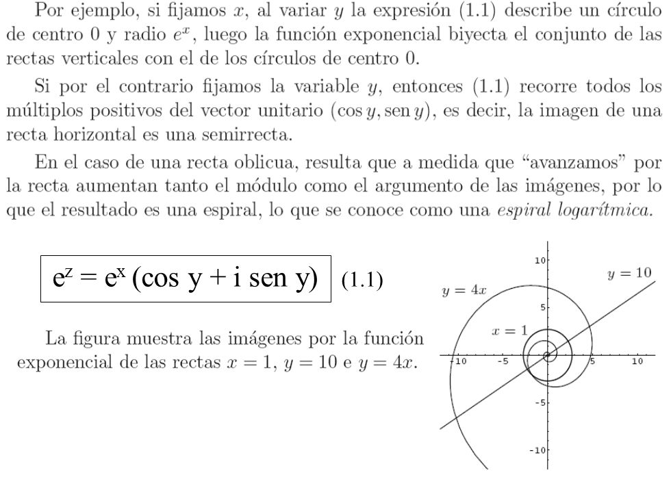 ez = ex (cos y + i sen y) (1.1)