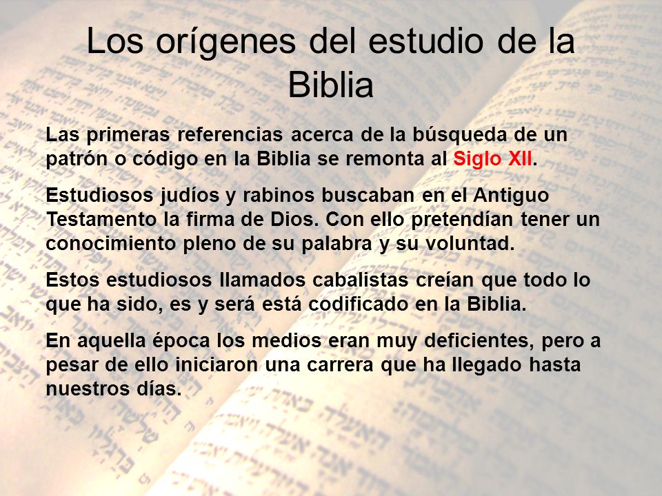 Los orígenes del estudio de la Biblia - ppt descargar