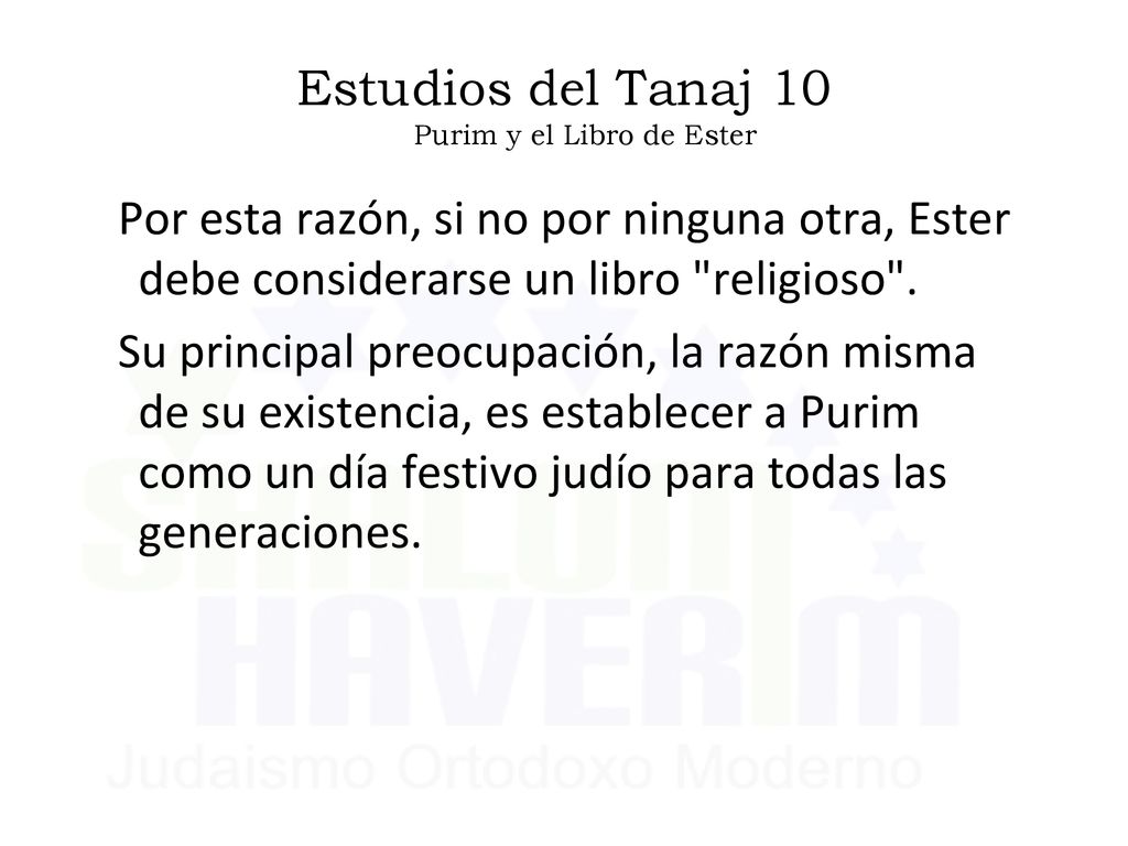 Estudios del Tanaj 10 Purim y el Libro de Ester