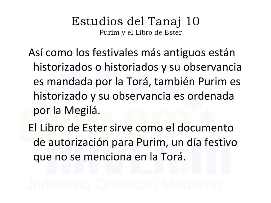 Estudios del Tanaj 10 Purim y el Libro de Ester