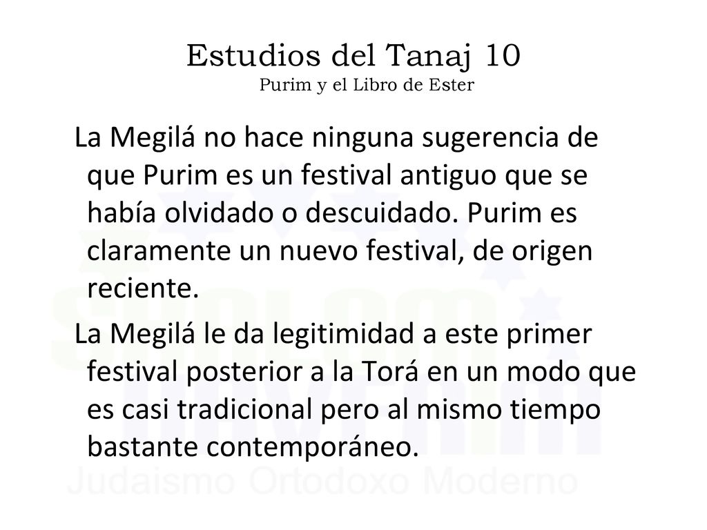 Estudios del Tanaj 10 Purim y el Libro de Ester