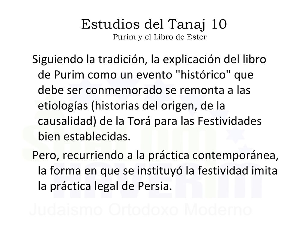 Estudios del Tanaj 10 Purim y el Libro de Ester