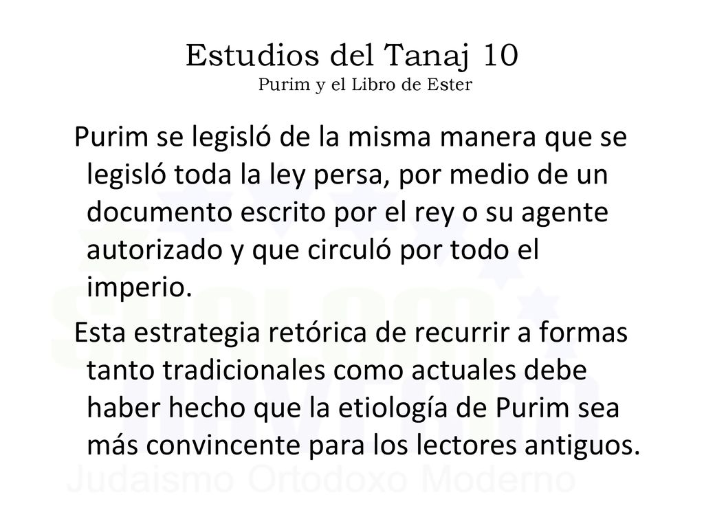 Estudios del Tanaj 10 Purim y el Libro de Ester