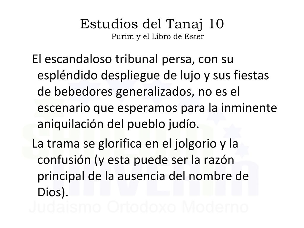 Estudios del Tanaj 10 Purim y el Libro de Ester