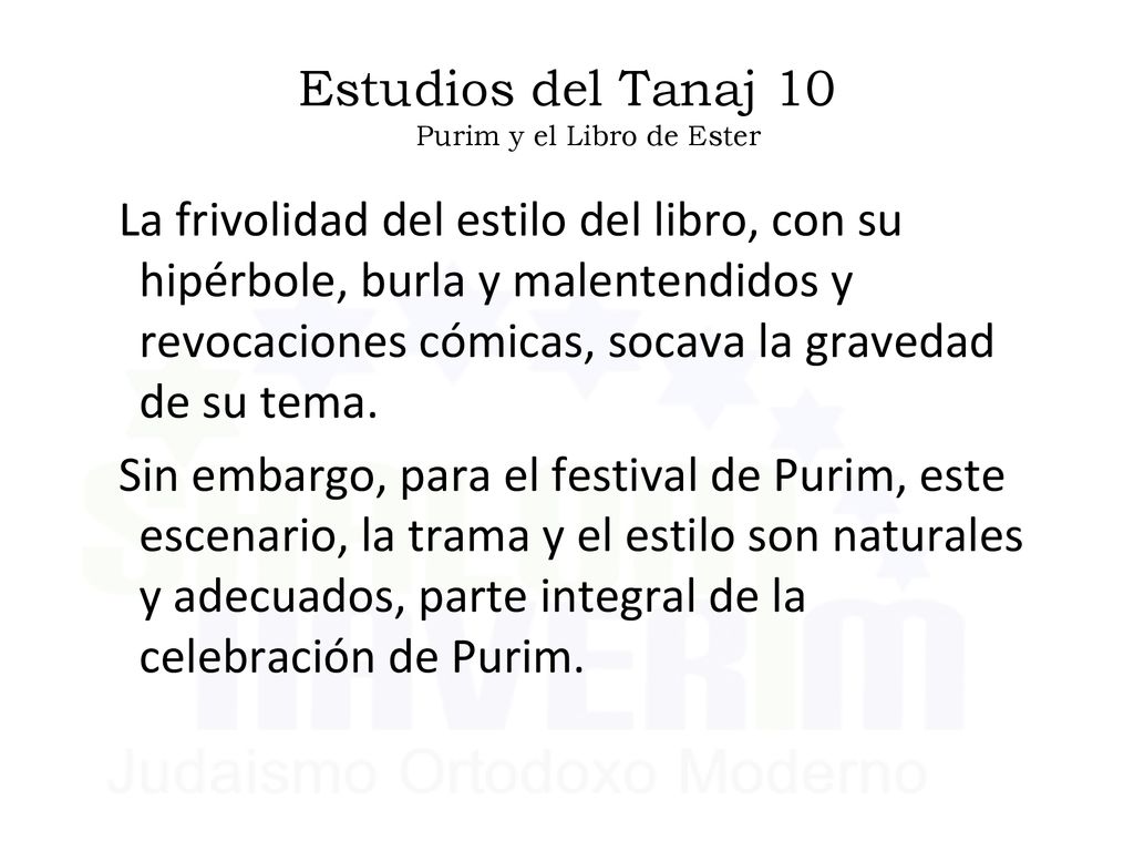 Estudios del Tanaj 10 Purim y el Libro de Ester