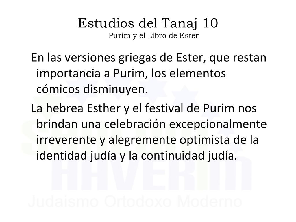 Estudios del Tanaj 10 Purim y el Libro de Ester