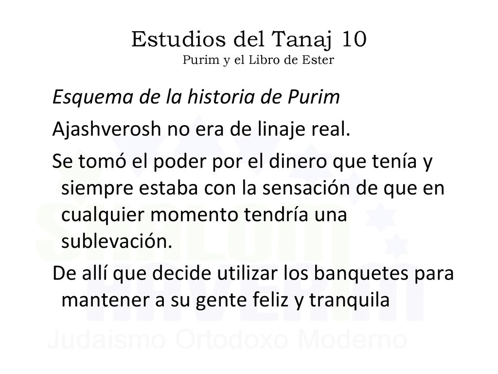 Estudios del Tanaj 10 Purim y el Libro de Ester