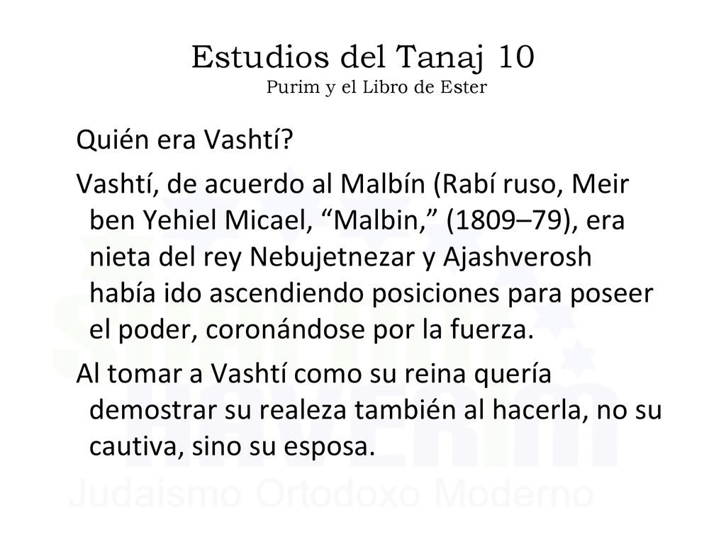 Estudios del Tanaj 10 Purim y el Libro de Ester