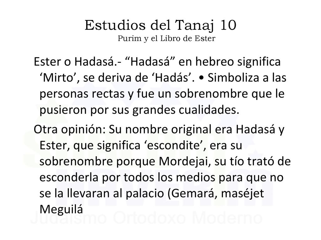 Estudios del Tanaj 10 Purim y el Libro de Ester