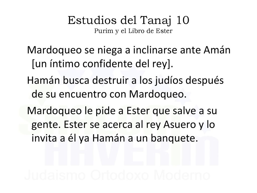 Estudios del Tanaj 10 Purim y el Libro de Ester