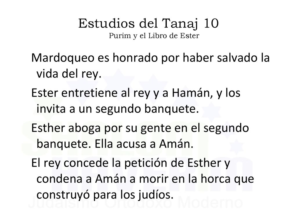 Estudios del Tanaj 10 Purim y el Libro de Ester