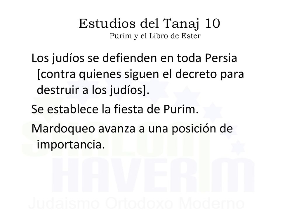 Estudios del Tanaj 10 Purim y el Libro de Ester
