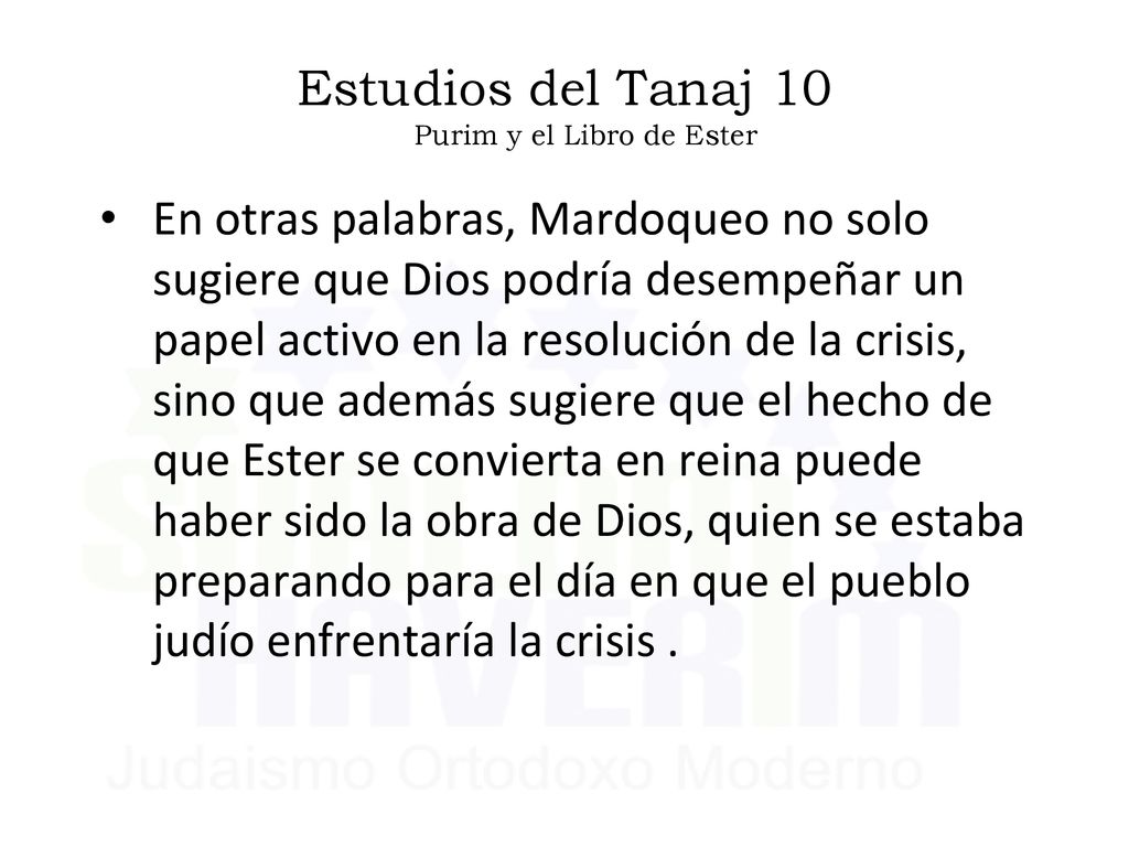 Estudios del Tanaj 10 Purim y el Libro de Ester