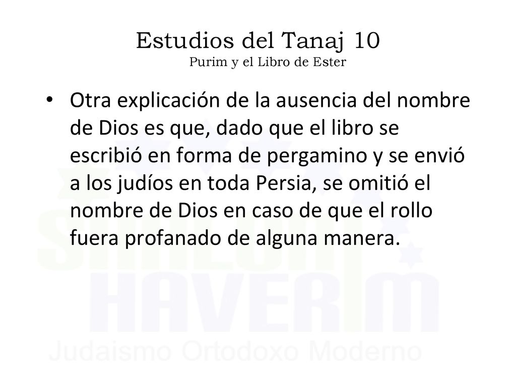 Estudios del Tanaj 10 Purim y el Libro de Ester