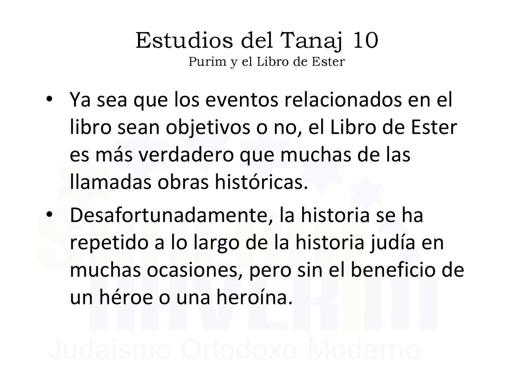 Estudios del Tanaj 10 Purim y el Libro de Ester