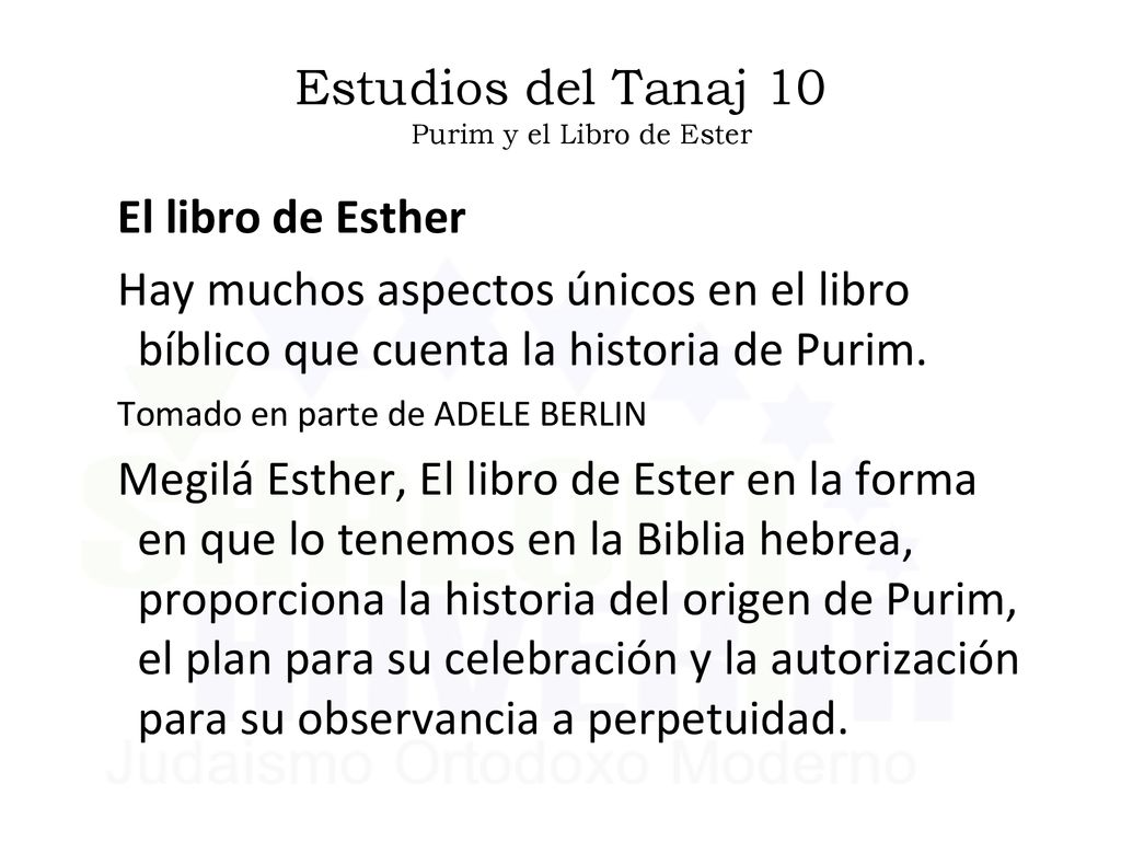 Estudios del Tanaj 10 Purim y el Libro de Ester