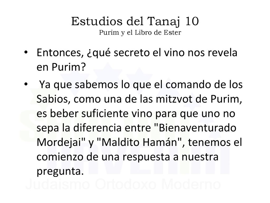 Estudios del Tanaj 10 Purim y el Libro de Ester