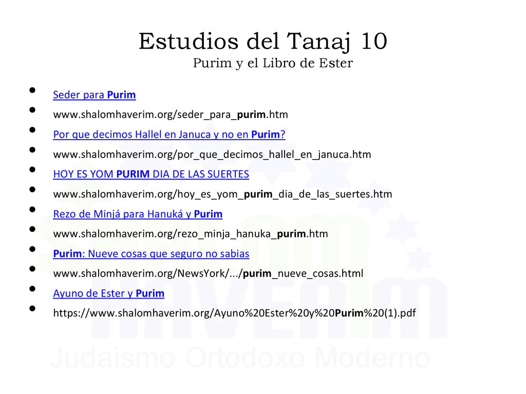 Estudios del Tanaj 10 Purim y el Libro de Ester