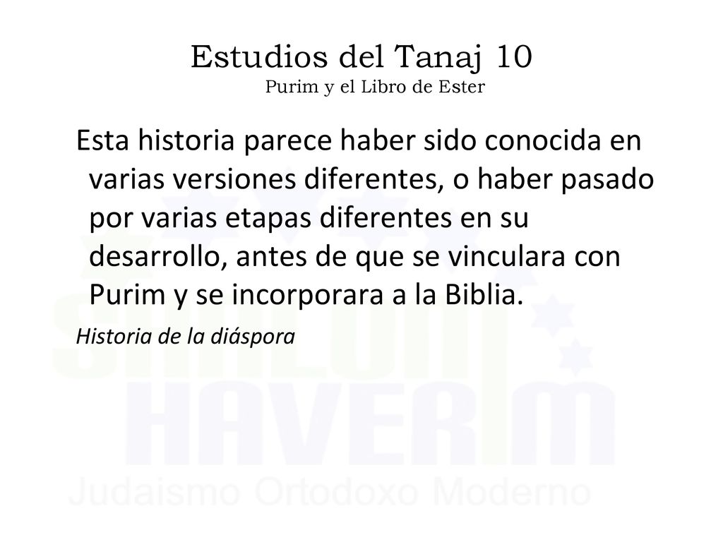 Estudios del Tanaj 10 Purim y el Libro de Ester