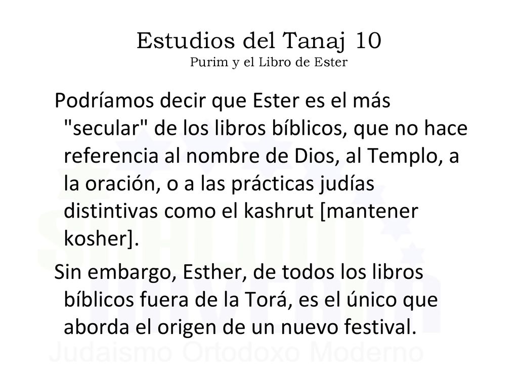 Estudios del Tanaj 10 Purim y el Libro de Ester