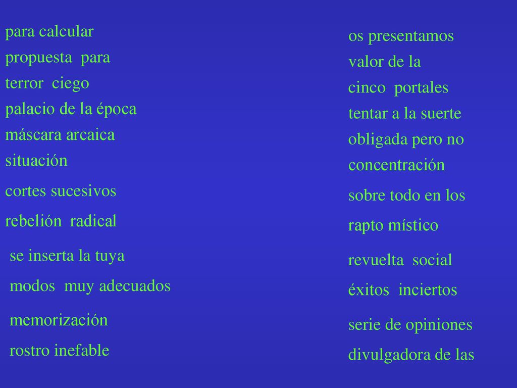 para calcular os presentamos propuesta para valor de la terror ciego