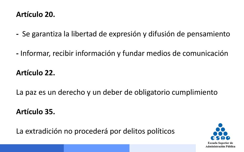 Artículo Se garantiza la libertad de expresión y difusión de pensamiento. - Informar, recibir información y fundar medios de comunicación.