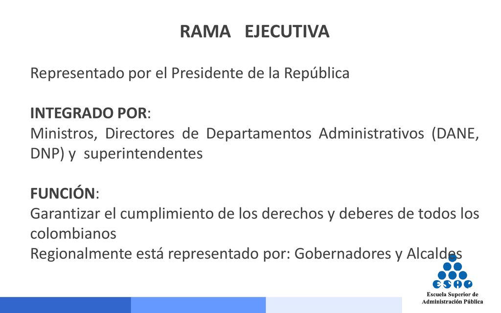 RAMA EJECUTIVA Representado por el Presidente de la República