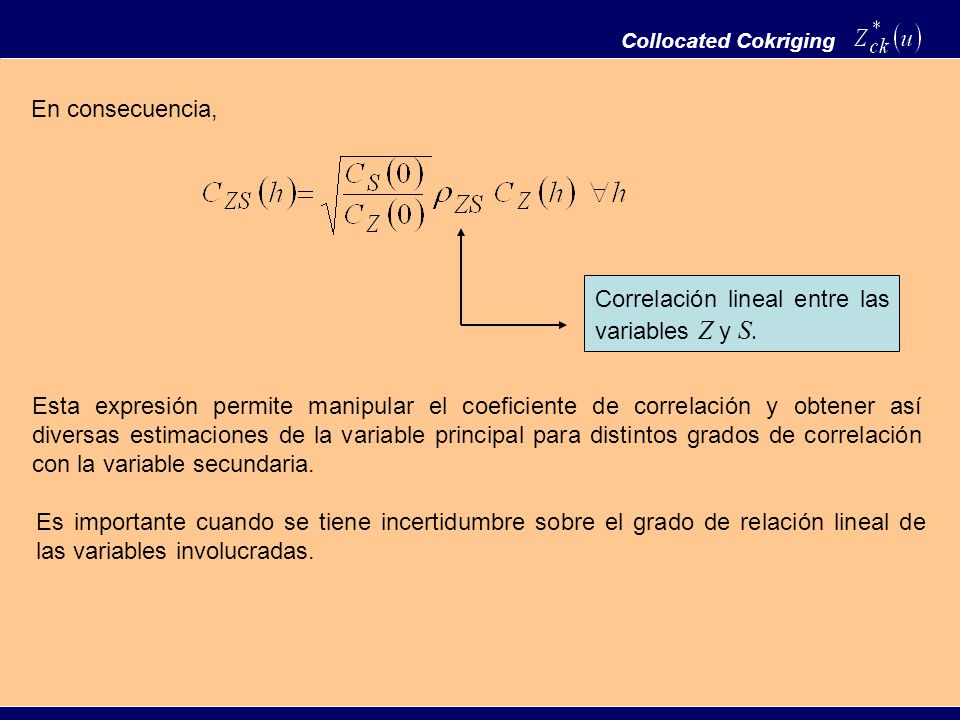 Correlación lineal entre las variables Z y S.