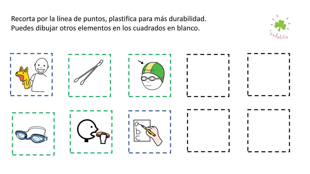Recorta por la línea de puntos, plastifica para más durabilidad.