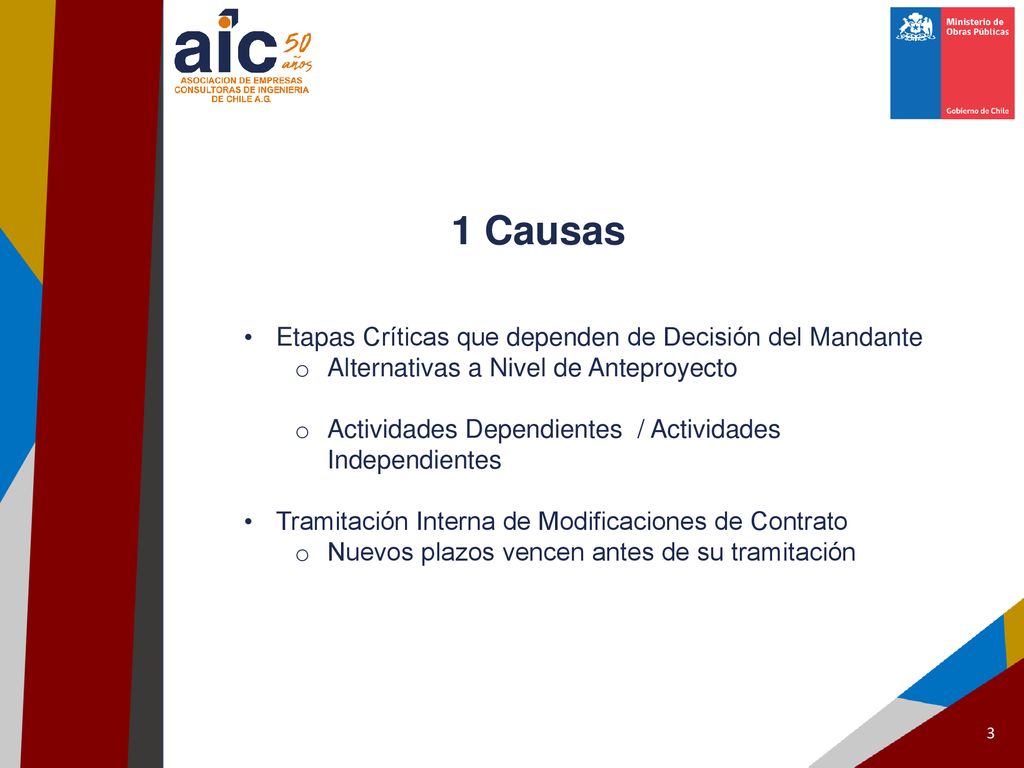 1 Causas Etapas Críticas que dependen de Decisión del Mandante