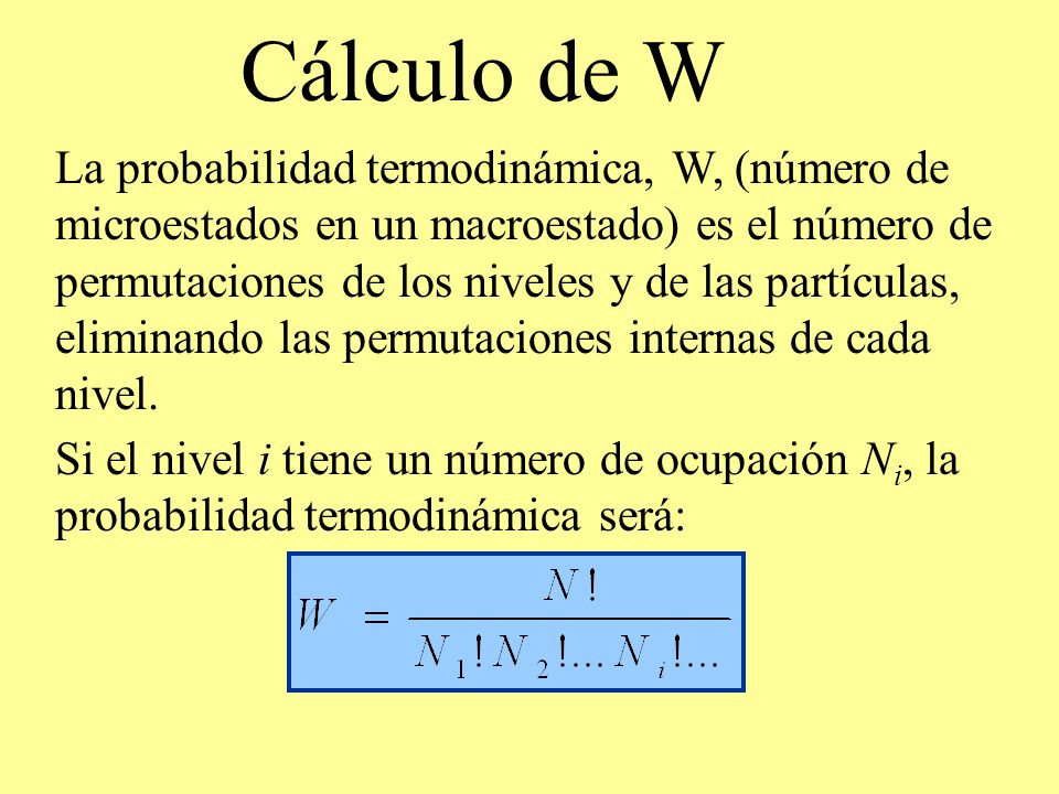 Cálculo de W