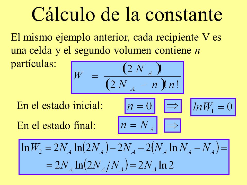 Cálculo de la constante