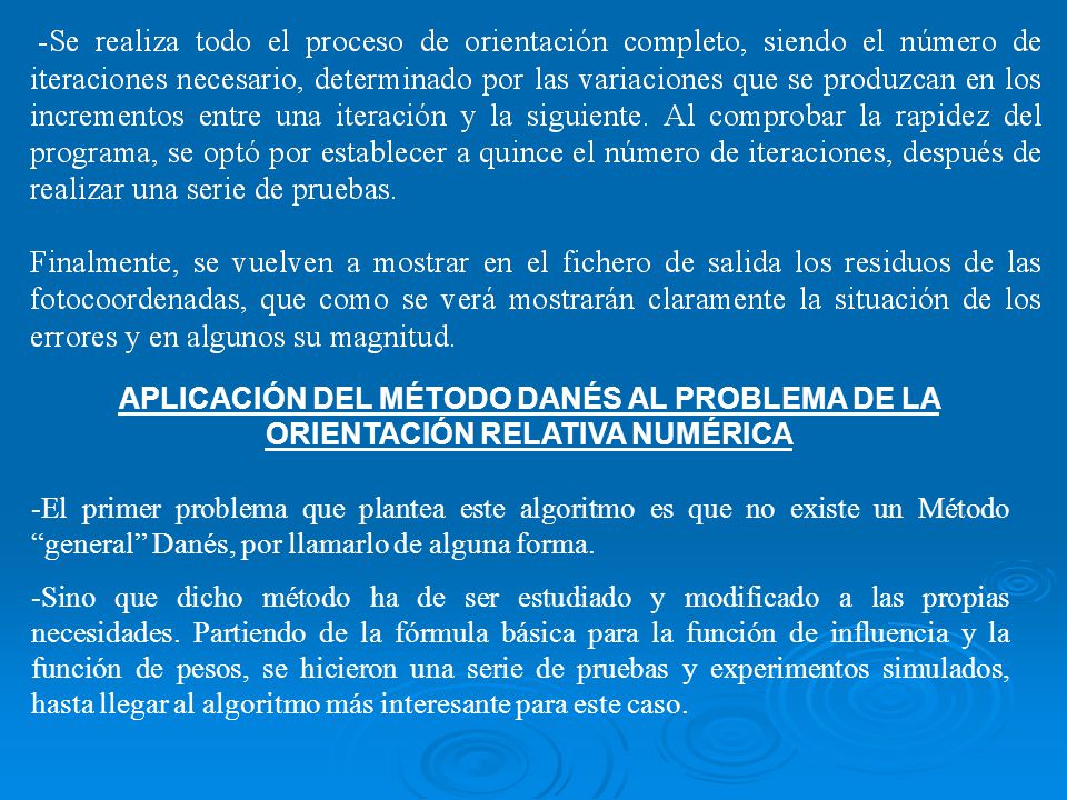 APLICACIÓN DEL MÉTODO DANÉS AL PROBLEMA DE LA ORIENTACIÓN RELATIVA NUMÉRICA