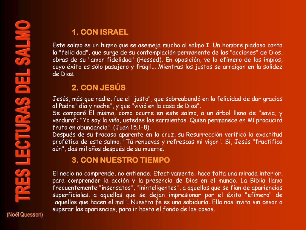 1. CON ISRAEL 2. CON JESÚS 3. CON NUESTRO TIEMPO
