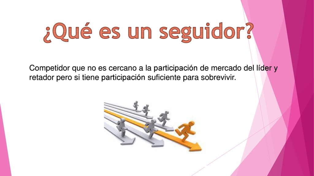 ¿Qué es un seguidor Competidor que no es cercano a la participación de mercado del líder y.